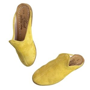 Sabah Holoholo Baba Suede Leather Slip On Mules Size 36 US 5 5.5 Minimalist BOHO